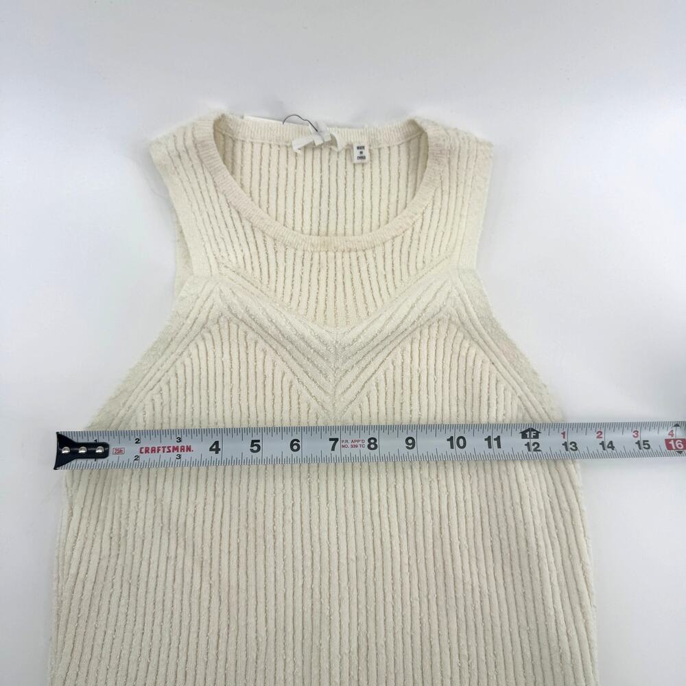 A.L.C. Lucy Rib Knit Tank Top Sz XL NWT $295 Viscose Crew Neck Chevron Top - Picture 6 of 7